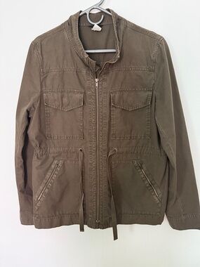 J.Crew Downtown Field Jacket Olive Green Utility Military Coat Size L